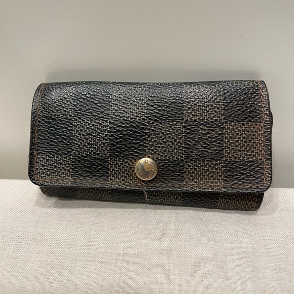 LOUIS VUITTON Vintage DAMIER EBENE MULTICLES KEY HOLDER Brown - Picture 1 of 10